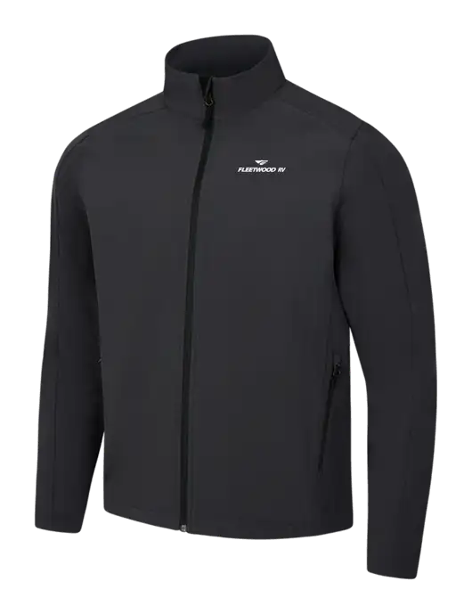 Black Charcoal Heather Core Soft Shell Jacket w/Fleetwood RV Logo