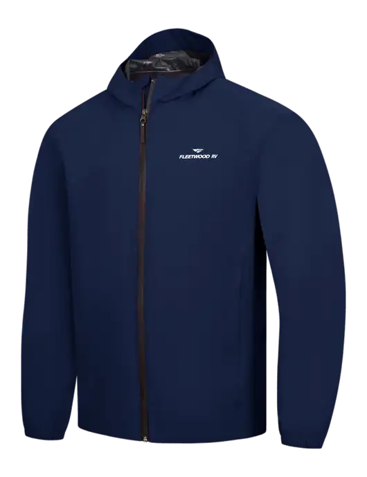 Navy Essential Rain Jacket w/Fleetwood RV Logo