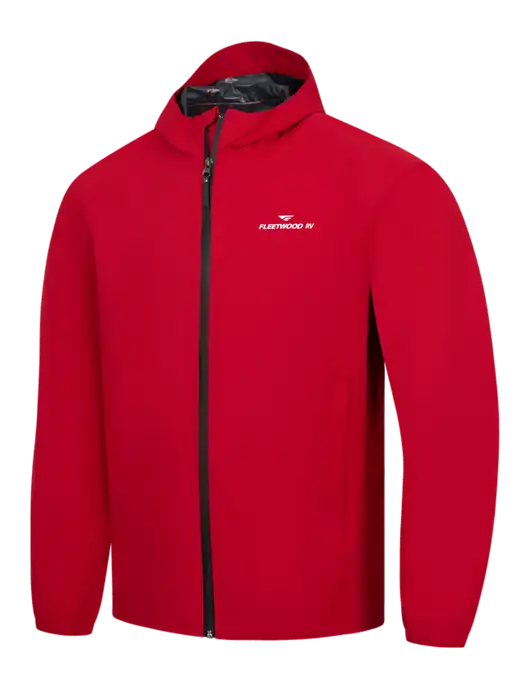 Red Essential Rain Jacket w/Fleetwood RV Logo