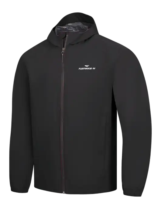 Black Essential Rain Jacket w/Fleetwood RV Logo