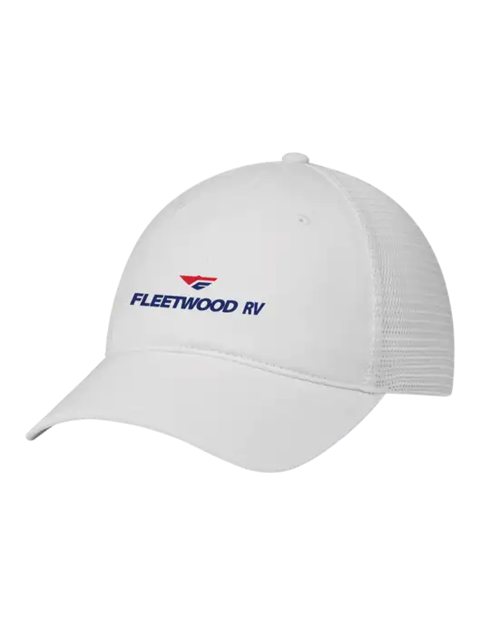 Richardson 111 Garment Washed Trucker Cap White w/White Mesh w/Fleetwood RV Logo