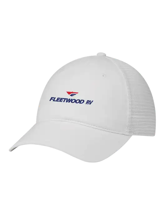Richardson 111 Garment Washed Trucker Cap White w/White Mesh w/Fleetwood RV Logo