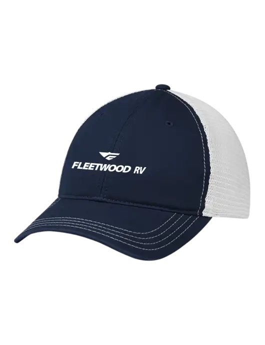 Richardson 111 Garment Washed Trucker Cap Navy w/White Mesh w/Fleetwood RV Logo