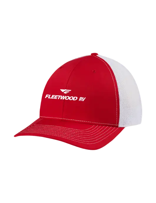 Richardson Adjustable Snapback Original 112 Trucker Cap Red w/White Mesh w/Fleetwood RV Logo