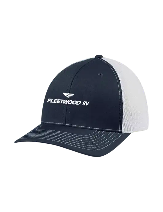 Richardson Adjustable Snapback Original 112 Trucker Cap Navy w/White Mesh w/Fleetwood RV Logo