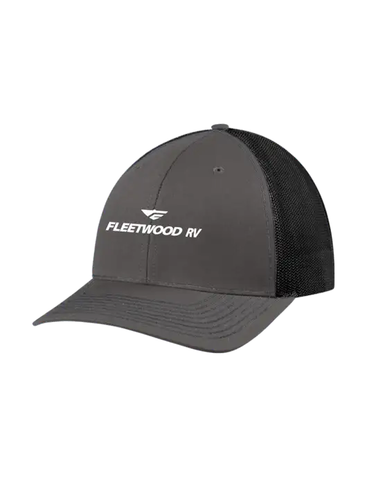 Richardson Adjustable Snapback Original 112 Trucker Cap Dark Grey w/Black Mesh w/Fleetwood RV Logo