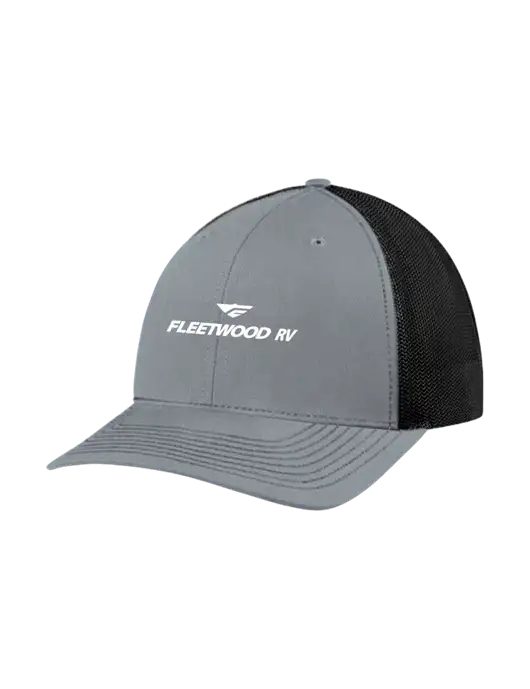 Richardson Adjustable Snapback Original 112 Trucker Cap Heather Grey w/Black Mesh w/Fleetwood RV Logo