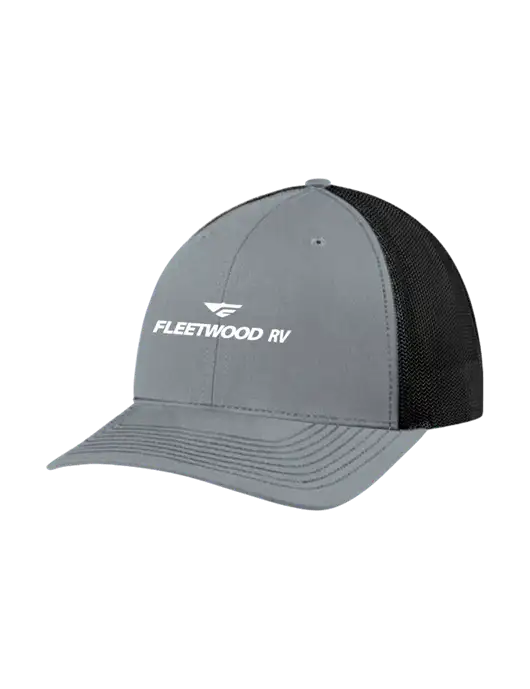 Richardson Adjustable Snapback Original 112 Trucker Cap Heather Grey w/Black Mesh w/Fleetwood RV Logo