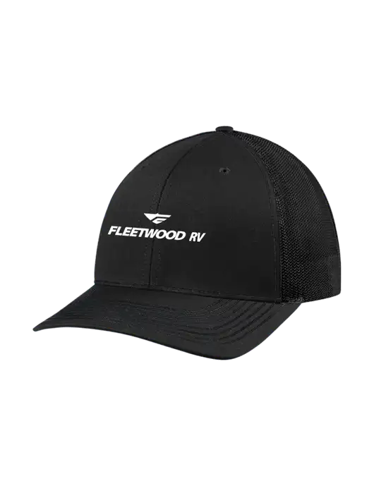 Richardson Adjustable Snapback Original 112 Trucker Cap Black w/Black Mesh w/Fleetwood RV Logo