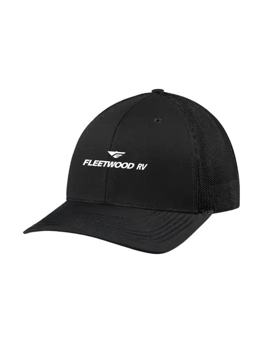 Richardson Adjustable Snapback Original 112 Trucker Cap Black w/Black Mesh w/Fleetwood RV Logo