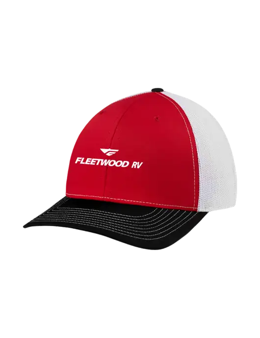 Richardson Adjustable Snapback Original 112 Trucker Cap Black/Red/White Mesh w/Fleetwood RV Logo