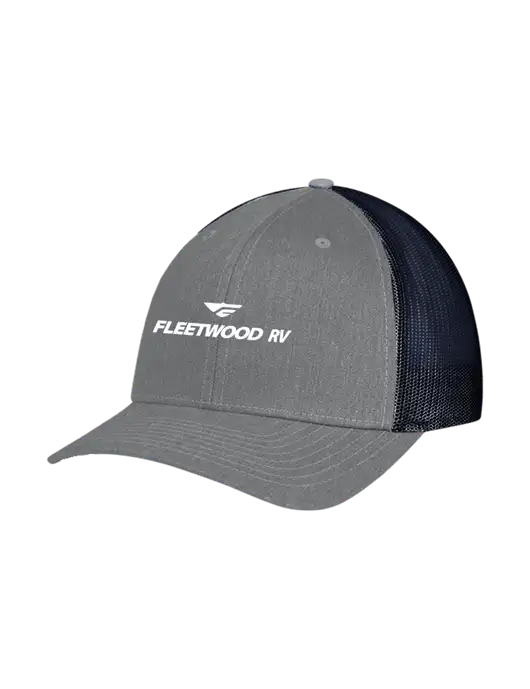 Richardson Adjustable Snapback Original 112 Trucker Cap Heather Grey w/Navy Mesh w/Fleetwood RV Logo