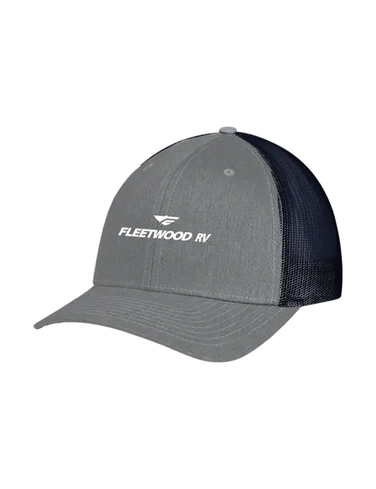 Richardson Adjustable Snapback Original 112 Trucker Cap Heather Grey w/Navy Mesh w/Fleetwood RV Logo