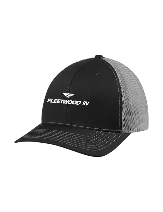 Richardson Adjustable Snapback Original 112 Trucker Cap Black w/Charcoal Mesh w/Fleetwood RV Logo