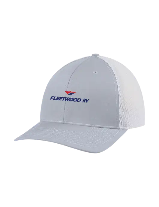 Richardson Adjustable Snapback Original 112 Trucker Cap Light Heather Grey w/White Mesh w/Fleetwood RV Logo