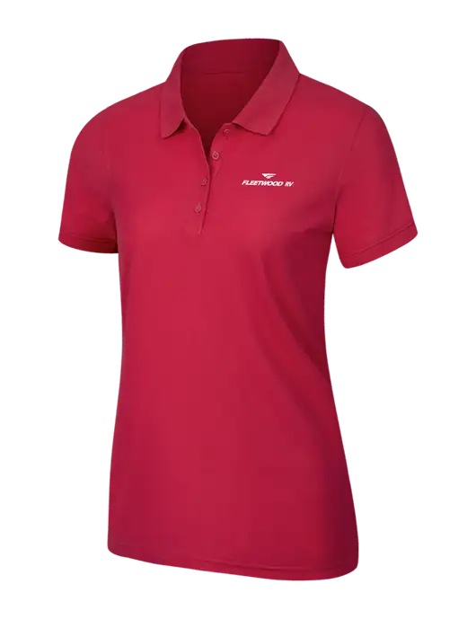 Red Womens Core Classic Pique Polo w/Fleetwood RV Logo