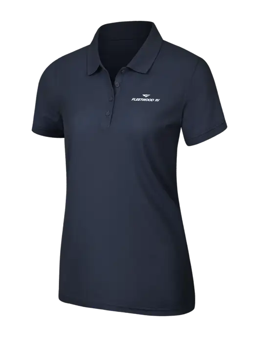 Navy Blue Womens Core Classic Pique Polo w/Fleetwood RV Logo