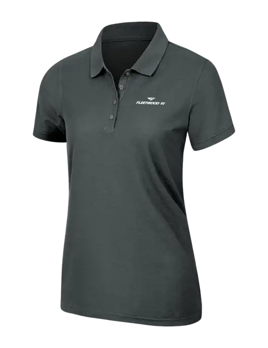 Dark Grey Womens Core Classic Pique Polo w/Fleetwood RV Logo