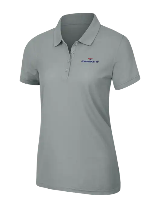 Light Grey Womens Core Classic Pique Polo w/Fleetwood RV Logo