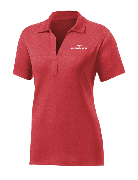 Womens Red Heather Contender Polo w/Fleetwood RV Logo
