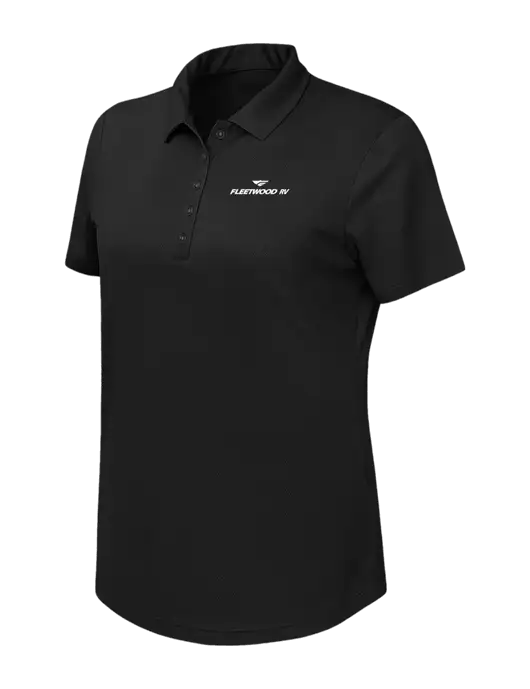 Callaway Womens Birdseye Black Polo w/Fleetwood RV Logo