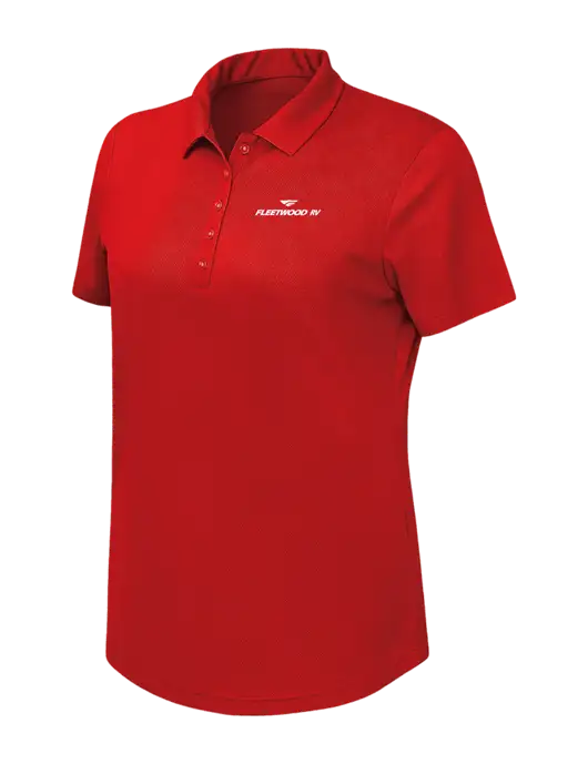 Callaway Womens Birdseye Red Polo w/Fleetwood RV Logo