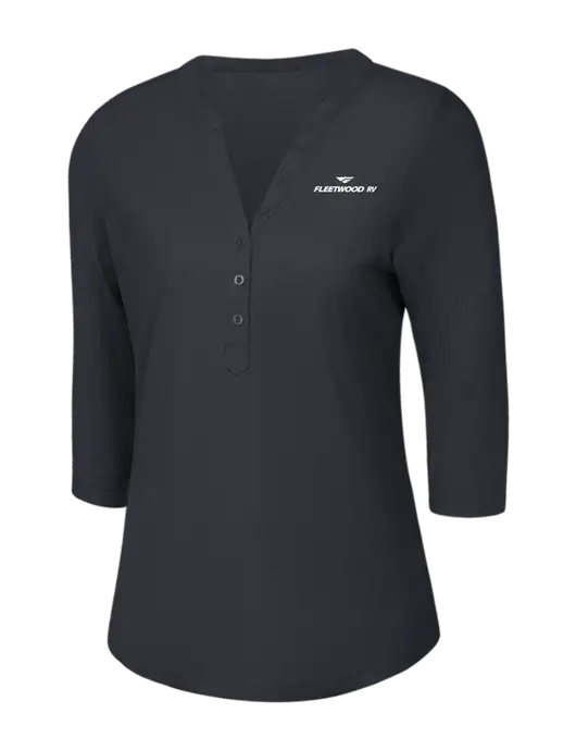 OGIO Charcoal Grey Jewel Henley w/Fleetwood RV Logo