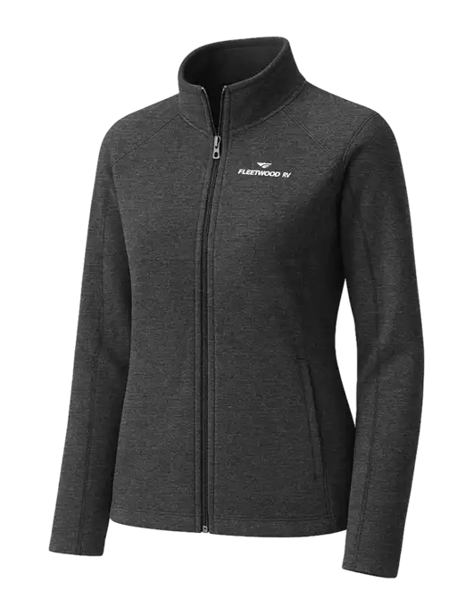 Charcoal Womens Heather Microfleece Full-Zip Jacket w/Fleetwood RV Logo