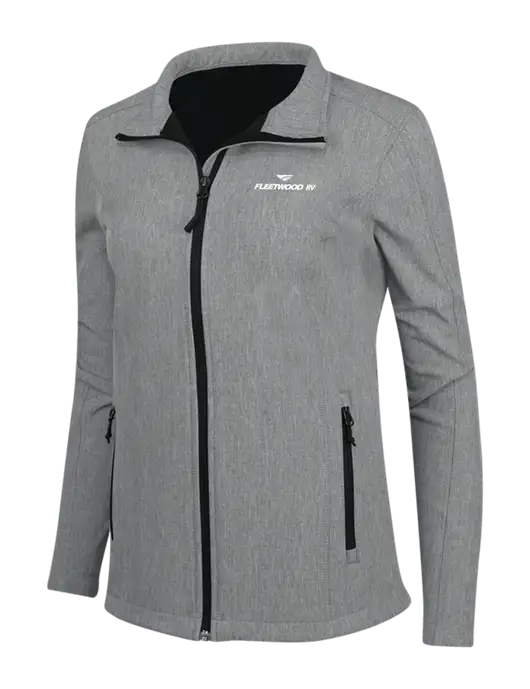 Medium Grey Heather Womens Core Soft Shell Jacket w/Fleetwood RV Logo