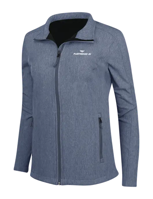 Navy Heather Womens Core Soft Shell Jacket w/Fleetwood RV Logo