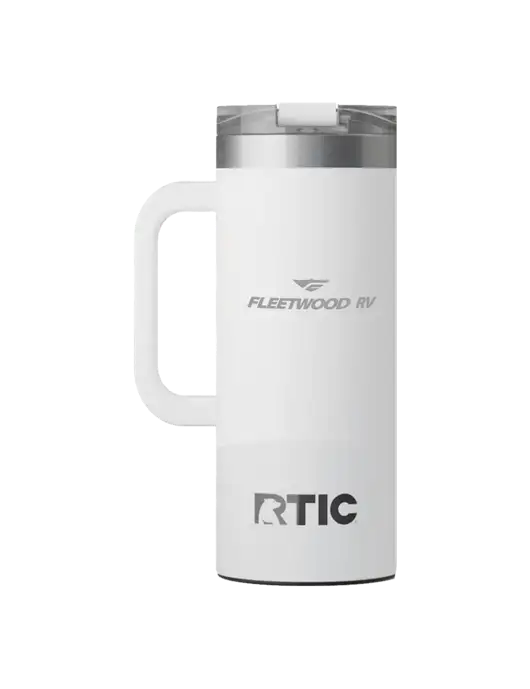 RTIC Road Trip 20 oz White Travel Mug w/Fleetwood RV Logo
