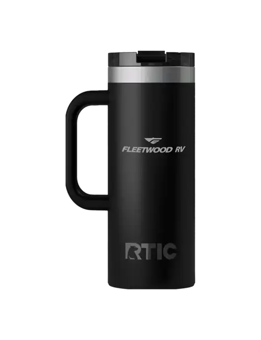 RTIC Road Trip 20 oz Black Travel Mug w/Fleetwood RV Logo