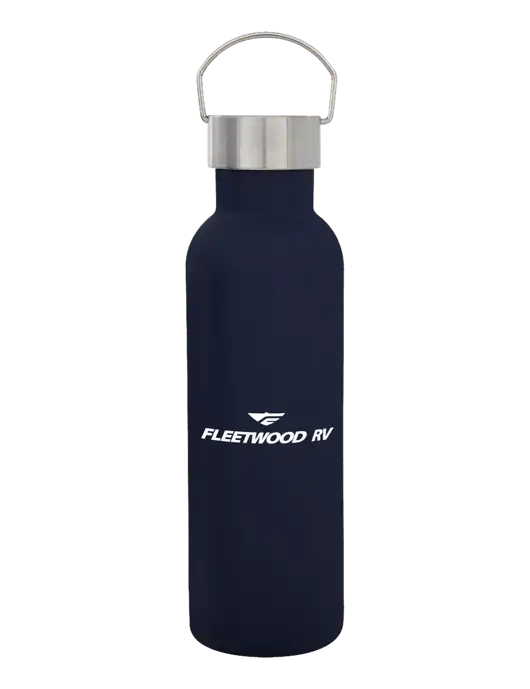 28 oz Dark Navy Bubbli Stainless Steel Bottle w/Fleetwood RV Logo