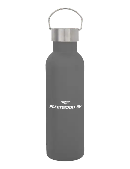 28 oz Medium Grey Bubbli Stainless Steel Bottle w/Fleetwood RV Logo