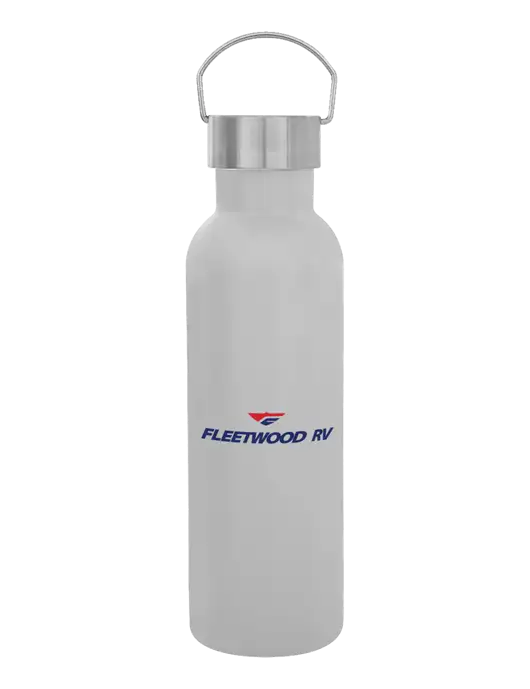 28 oz White Bubbli Stainless Steel Bottle w/Fleetwood RV Logo