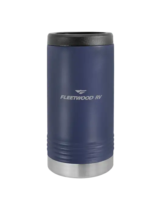 Polar Camel Powder Coated Navy Vacuum Insulated Slim Beverage Holder w/Fleetwood RV Logo