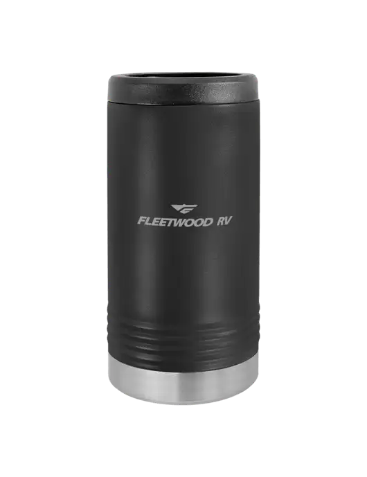 Polar Camel Powder Coated Black Vacuum Insulated Slim Beverage Holder w/Fleetwood RV Logo