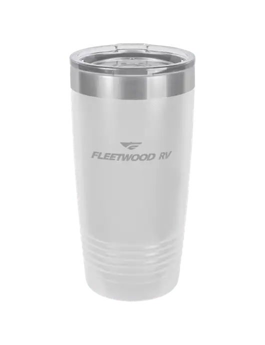 Polar Camel 20 oz Powder Coated White Vacuum Insulated Tumbler  w/Fleetwood RV Logo