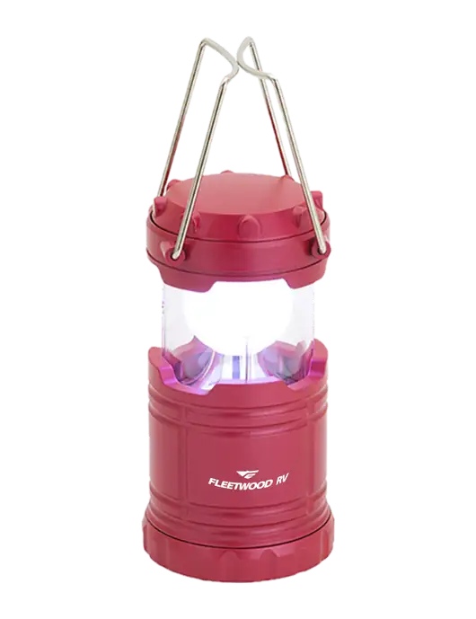 Red Mini Retro Lantern w/Fleetwood RV Logo